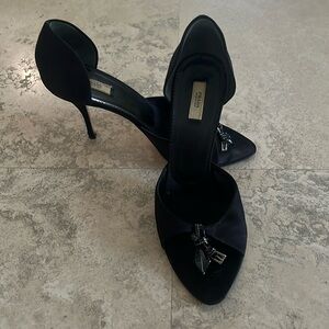 Prada satin d’orsay pumps